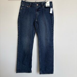 Low Rise 90s Straight Jeans Curvy Fit Petite 30 Dark Wash NWT GAP
